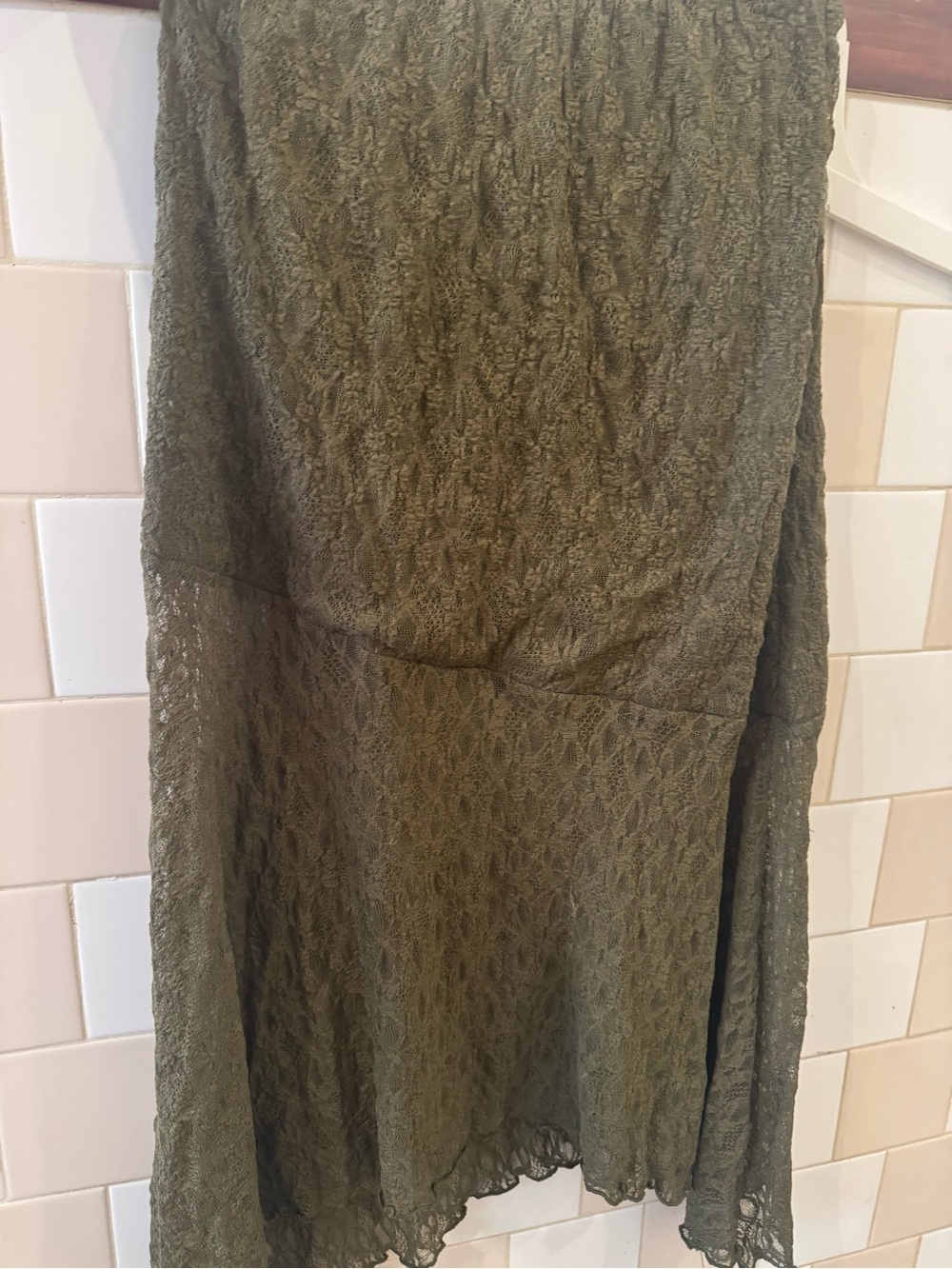 No Boundaries Olive Lace A-Line Skirt